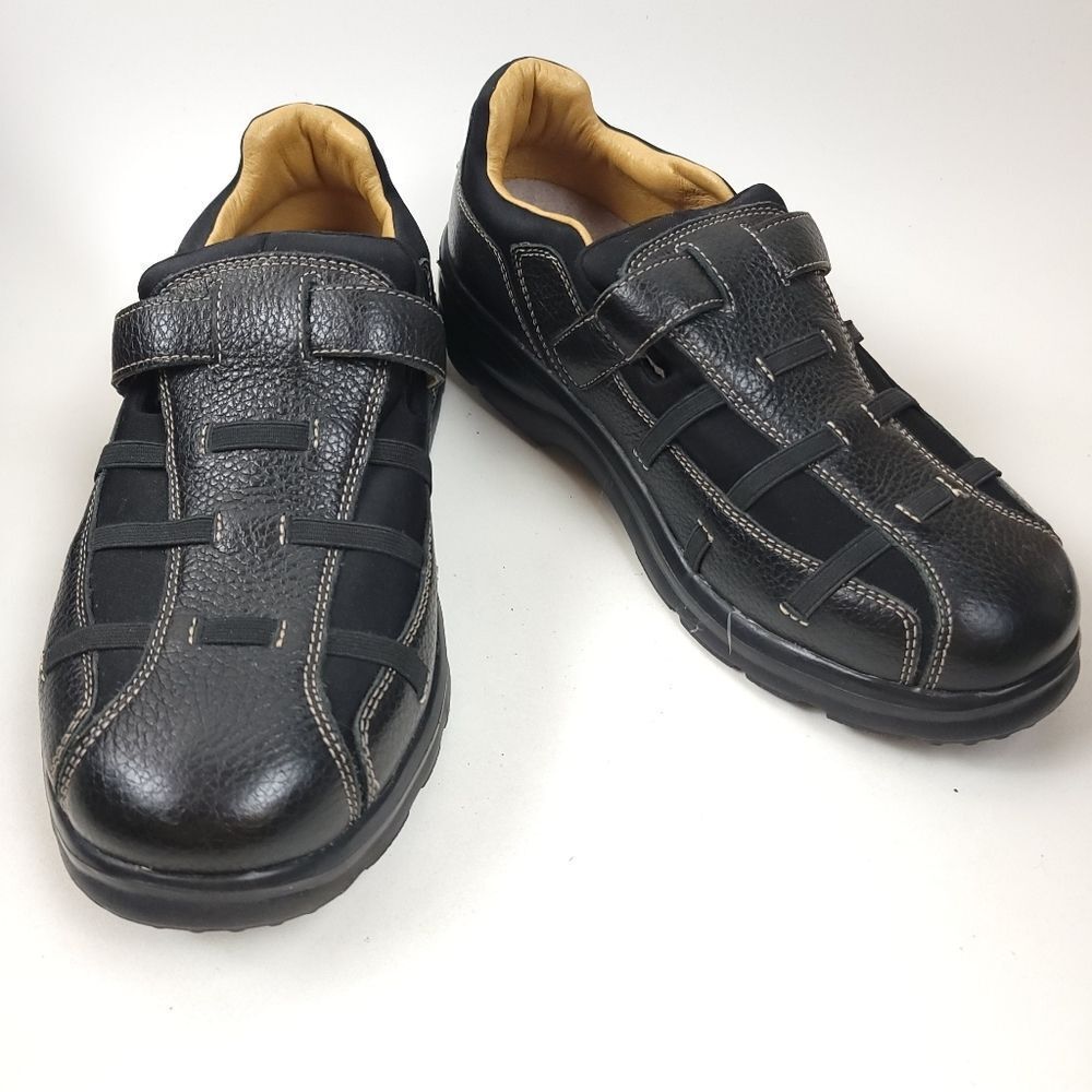 Dr. Comfort Women's Betty Comfort Sandal black Leather Comfy Shoes Size 9.5 XW